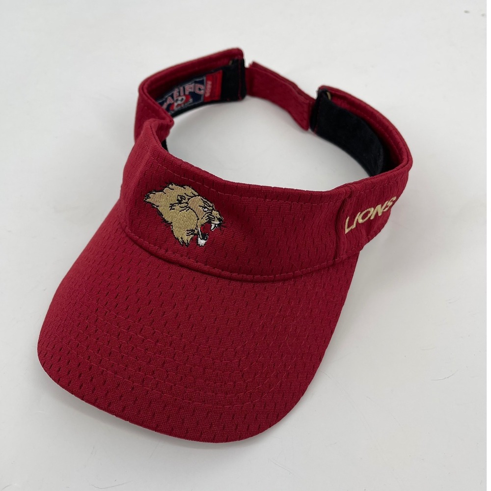Red‎ Lions Embroidered Basketball Sports Visor Hat Pacific Pro Series Adjustable